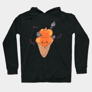 Cute pumpkin ice cream for spooky Halloween Hoodie